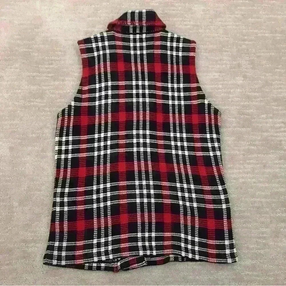 Chaps by Ralph Lauren Plaid Moto-Style Vest - Picture 3 of 4
